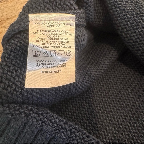 LOFT Navy Knit Sweater With Red Fish Size Large Nautical - Picture 7 of 9